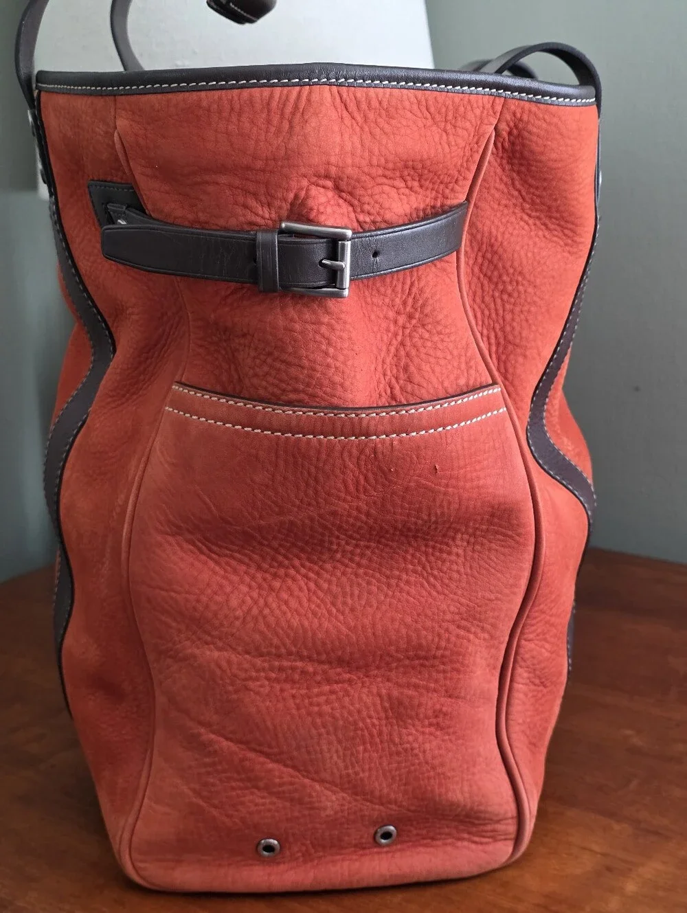 Coach Leatherware 5728 Vintage Orange Nubuck Leather Work Travel Tote Bag 2004